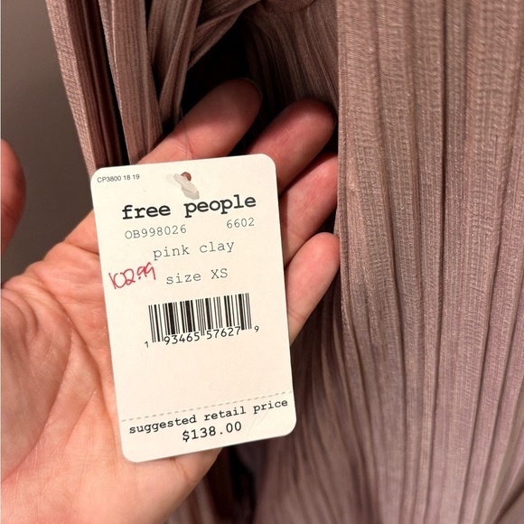 NWT Women’s FREE PEOPLE Can’t Help It pleated swing dress- Size XS - Picture 6 of 7